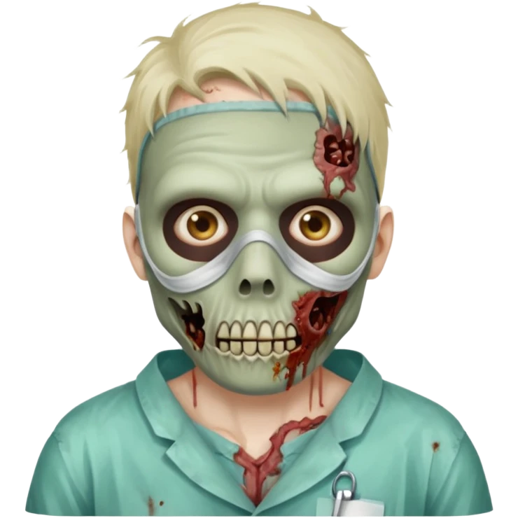 zombie with medical mask emoji