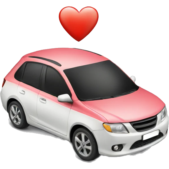 Car with love heart emoji