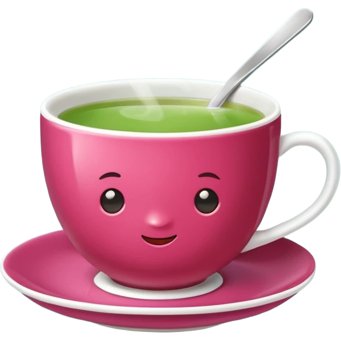 Berry green tea in a steaming cup emoji