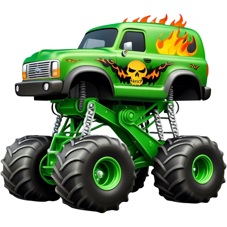 Grave Digger - Monster Jam (Model Year: 2022) (Iconic colour: Green with flames) emoji