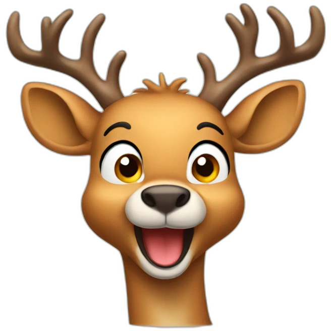 Excited deer emoji