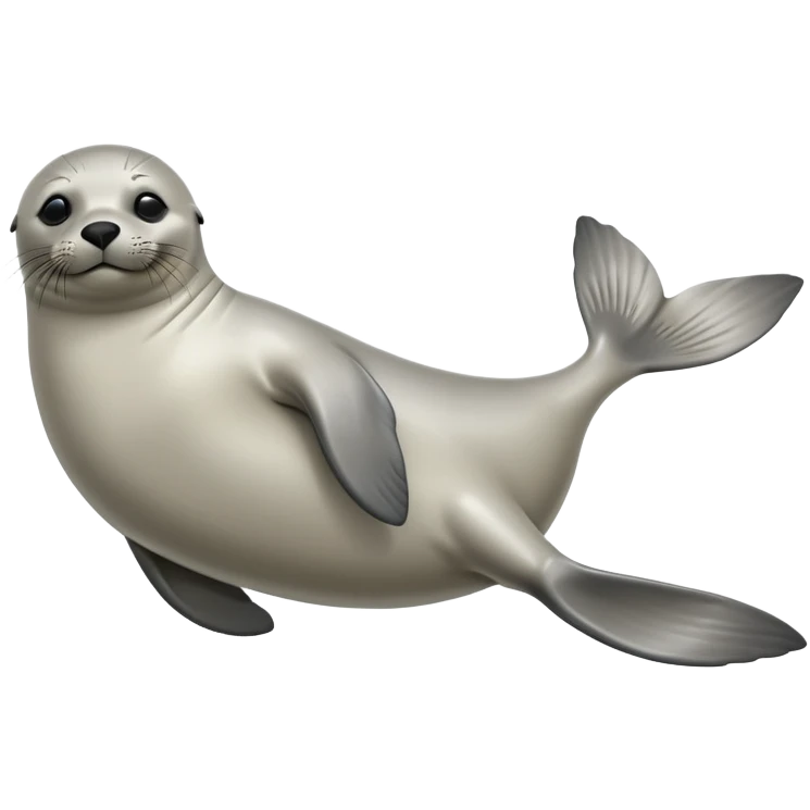 cinematic-seal-realistic-full-body-lounging-emoji,-sleek-body-stretched,-short-smooth-fur-glinting-in-the-sea-breeze,-flippers-tucked-comfortably-beneath-its-body,-large-dark-eyes-filled-with-playful-curiosity emoji