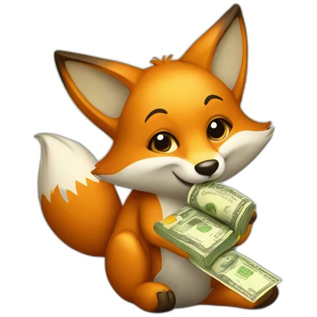 fox with money emoji