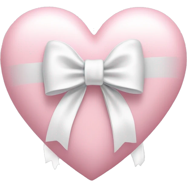 Pastel pink heart with a￼ white bow ￼ emoji