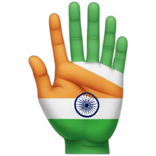 Hand with indian flag emoji