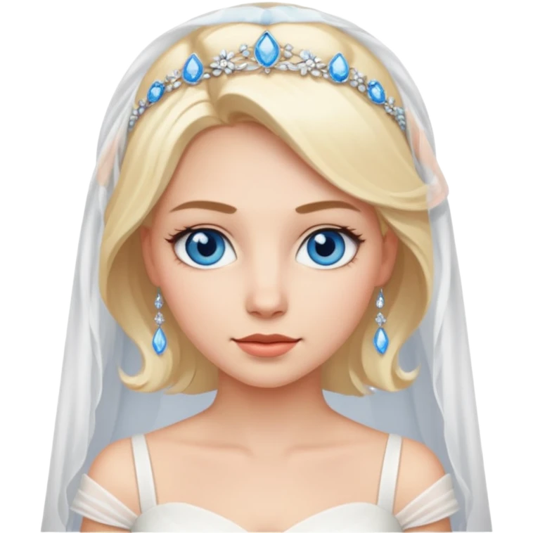 white blond bride with blue eyes emoji