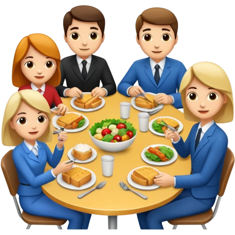 group of colleagues having lunch together emoji