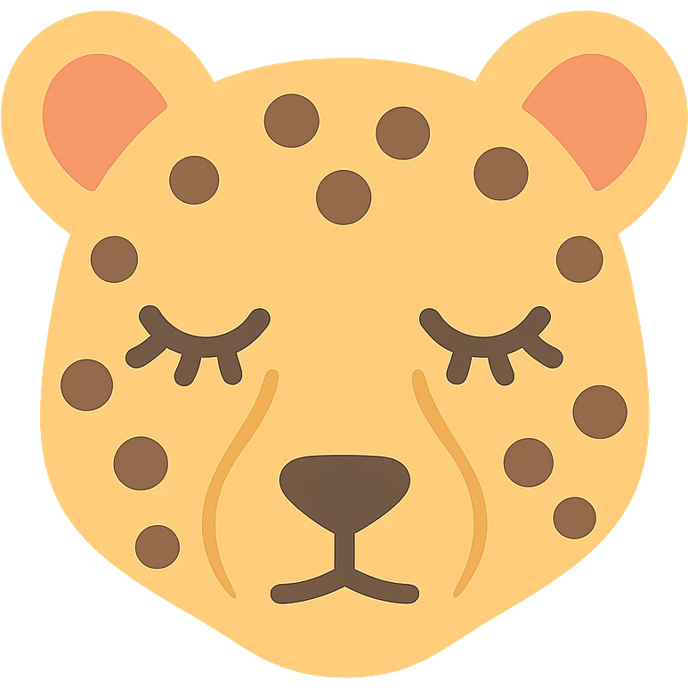 cheetah with long eyelashes color icon emoji