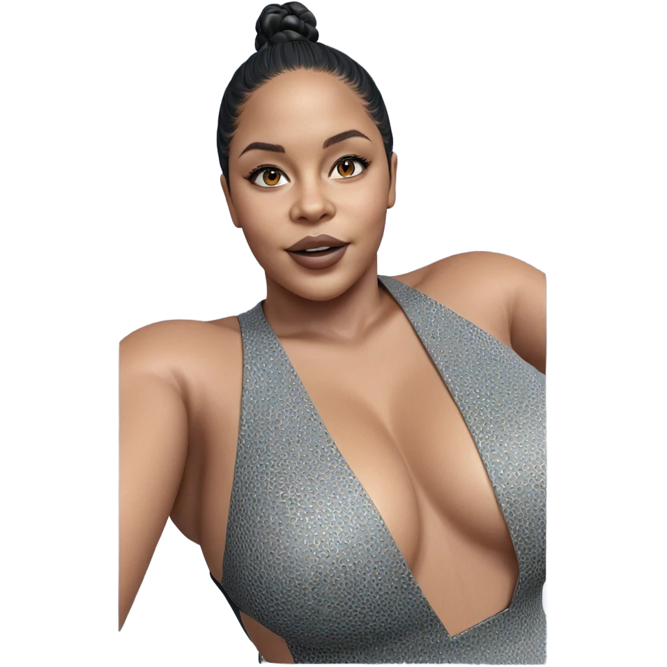 realistic girl in black dress emoji