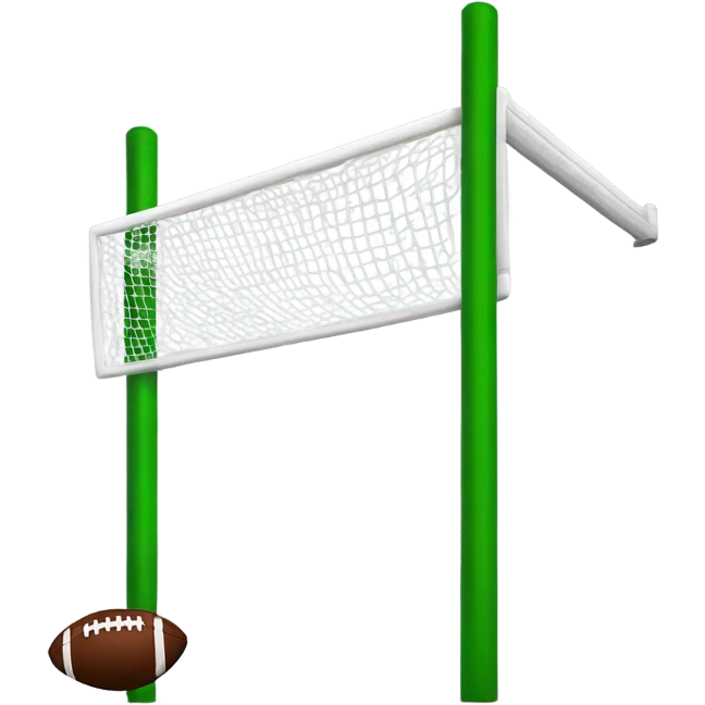 American Football goalposts with american football going through them emoji