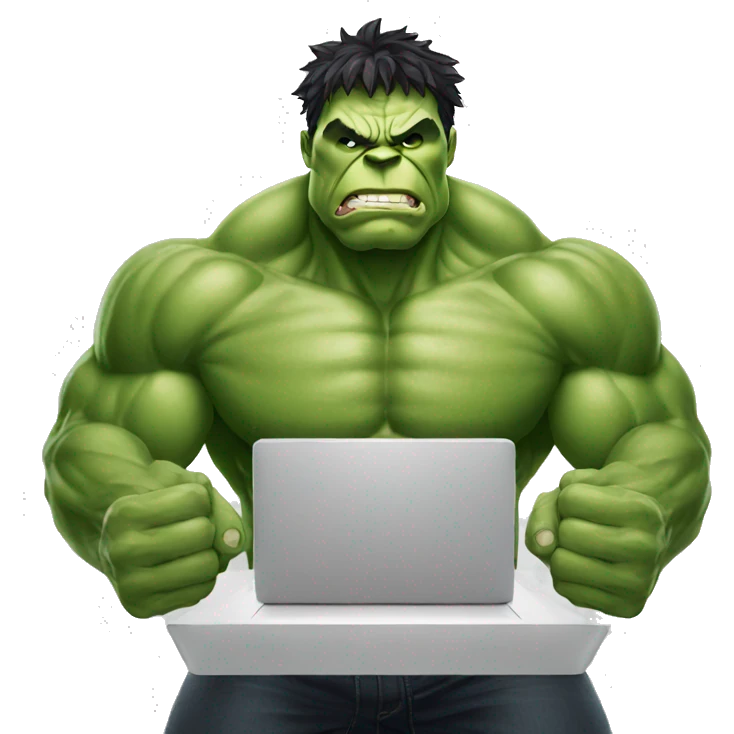 hulk with laptop emoji
