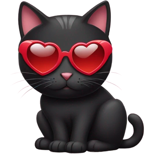 Black cat with heart sunglasses emoji