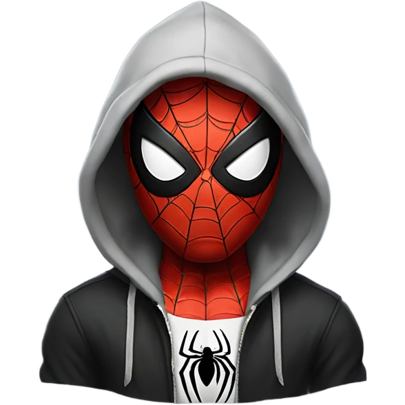 Black Spider-Man with hoodie emoji