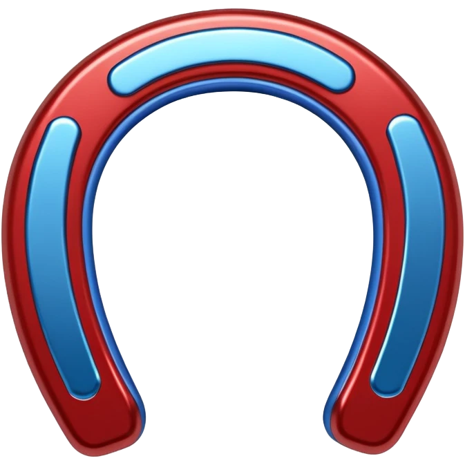 mettalic red blue horseshoe magnet emoji
