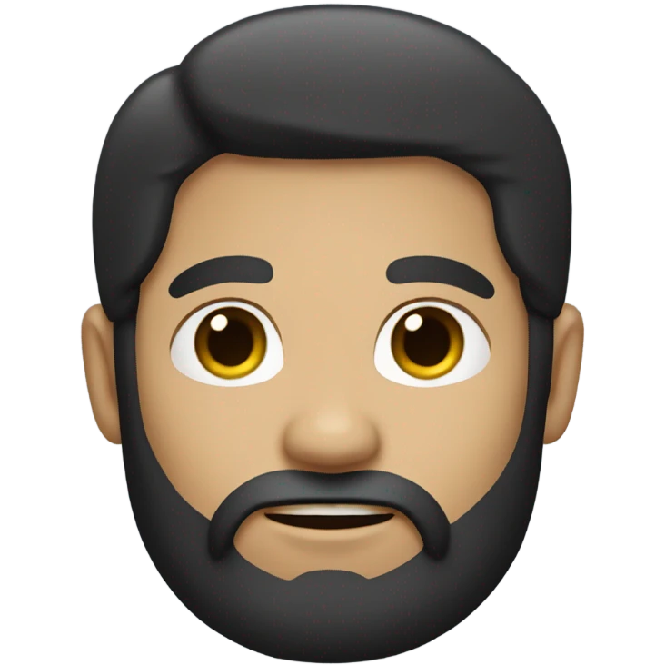 A man with long black hair, a triangular beard, and light skin. emoji