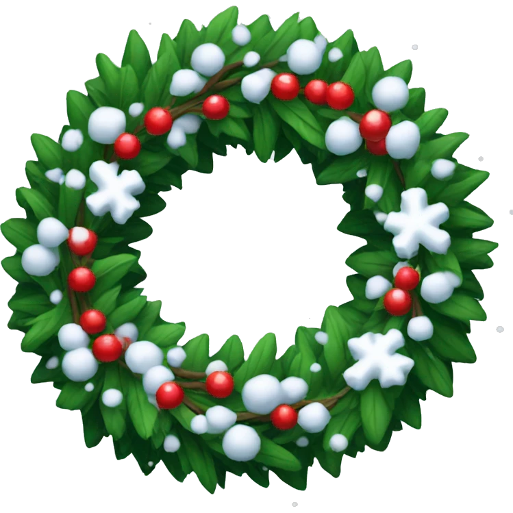 Wreath with snow  emoji