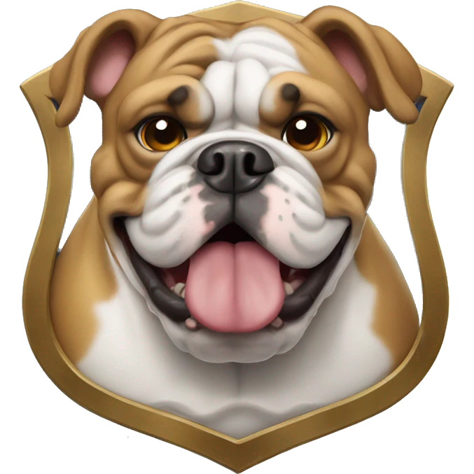 english bulldog with a shield emoji