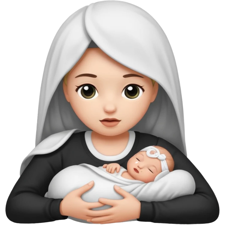 Newborn B&W with female emoji