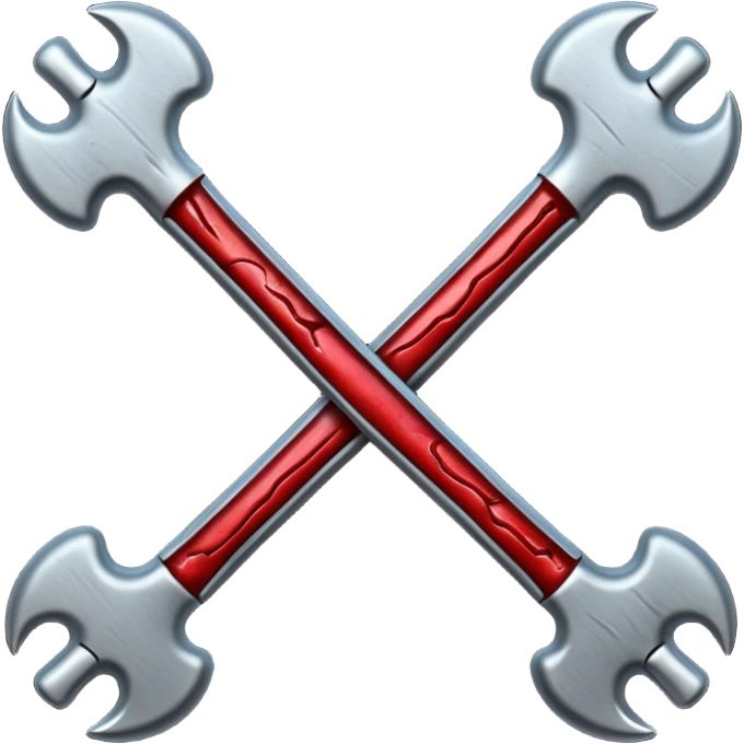 Emoji-style metallic bones with traces of blood, steel texture, dark dramatic tone, clean background emoji