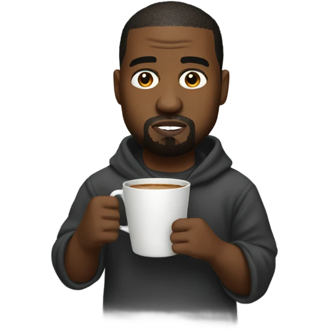 kanye west holding a cup emoji