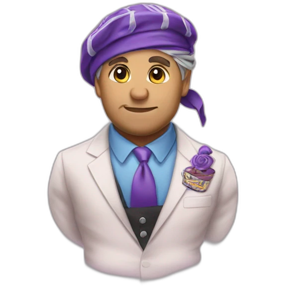 Prison Mike wearing a bandana and a suit emoji