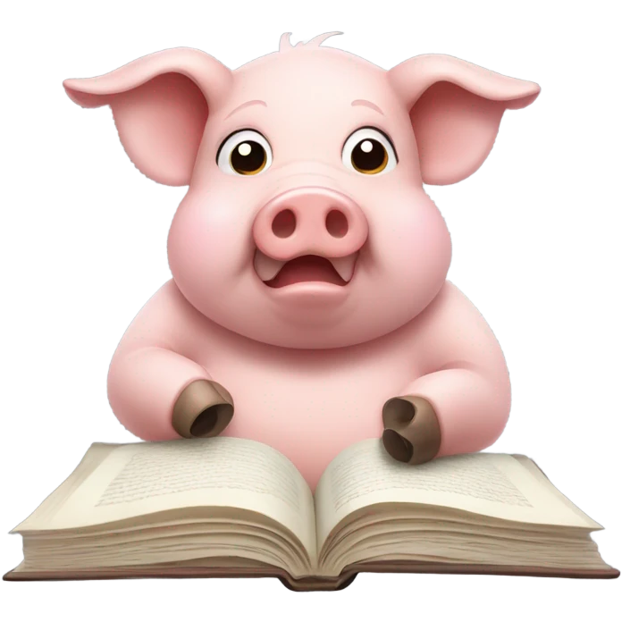 Pig reading a book emoji