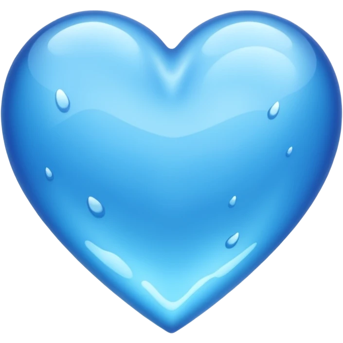 Wet watery blue heart emoji