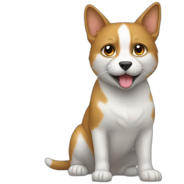 Un Chat sur un chien emoji