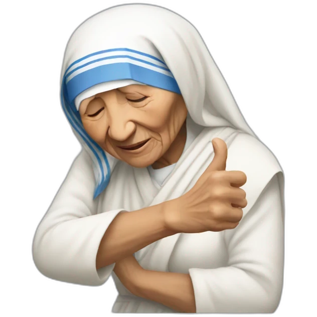mother teresa who does a dab emoji