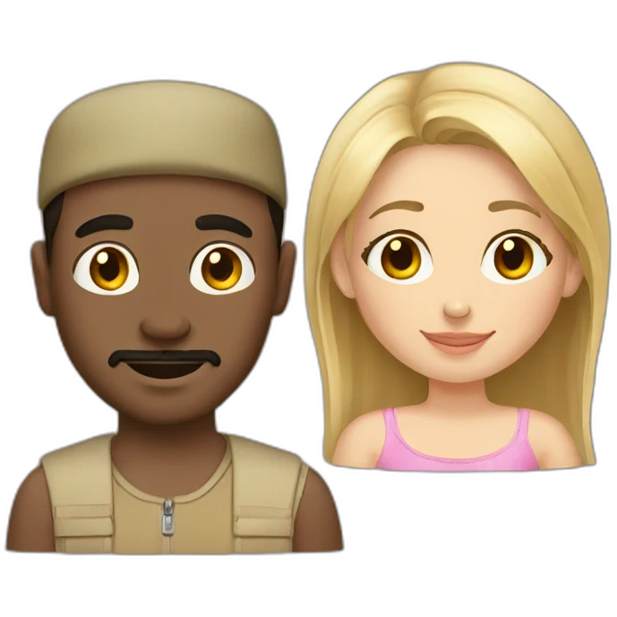 Couple, man malian, girl russian emoji
