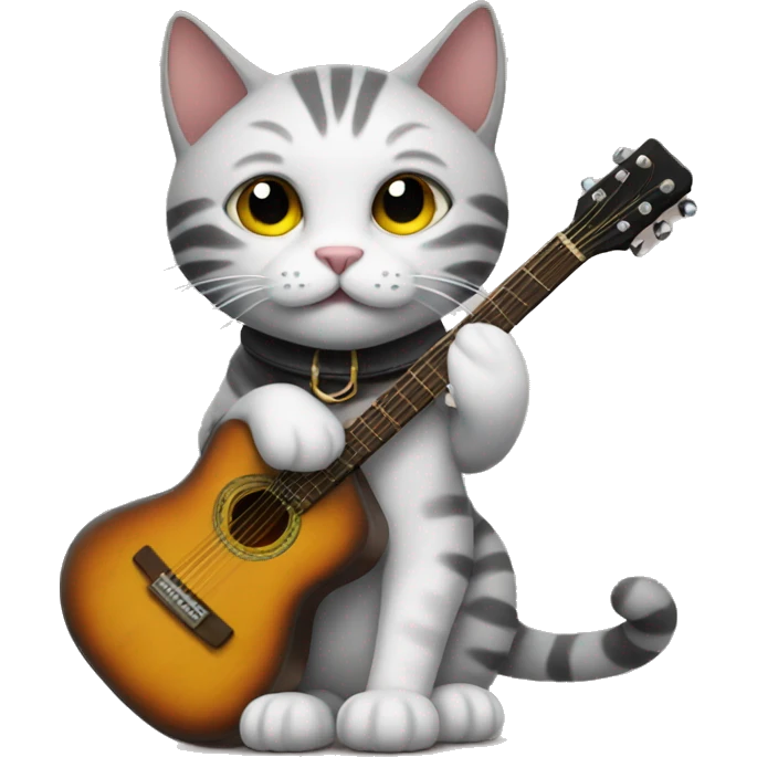 Cat with guitar emoji