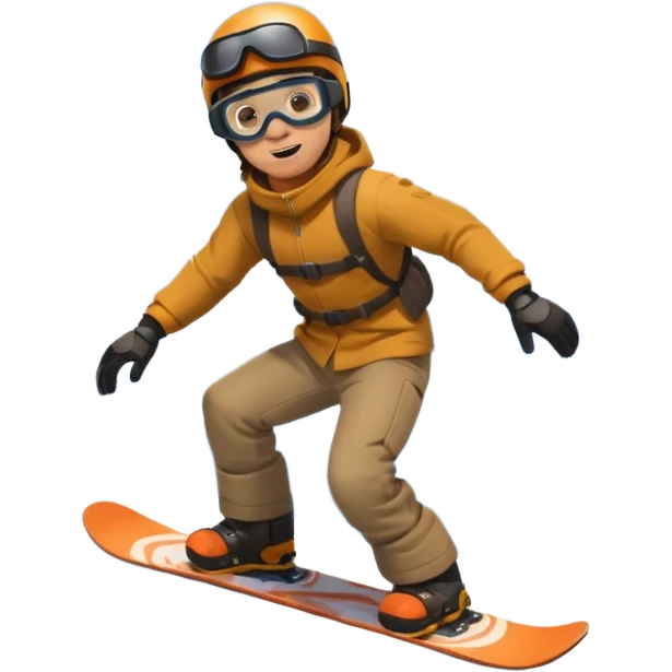 man snowboarding in mountains emoji