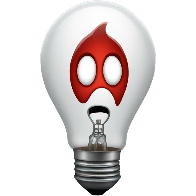 A red bulb nervous emoji