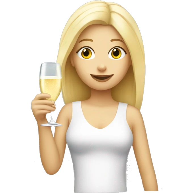 blond girl drinking prosecco  emoji