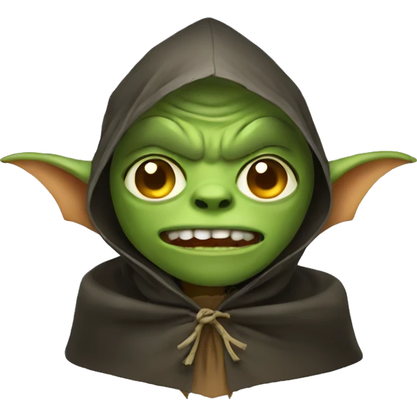 Goblins head wearing a cape emoji