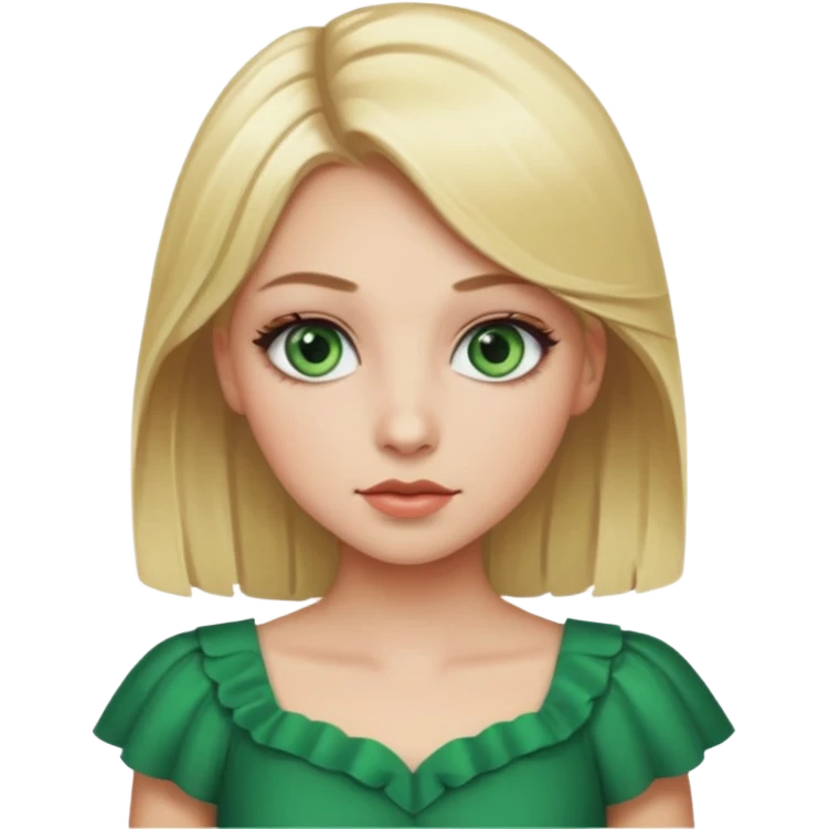 Fille blonde yeux vert  maquiller robe chronique emoji