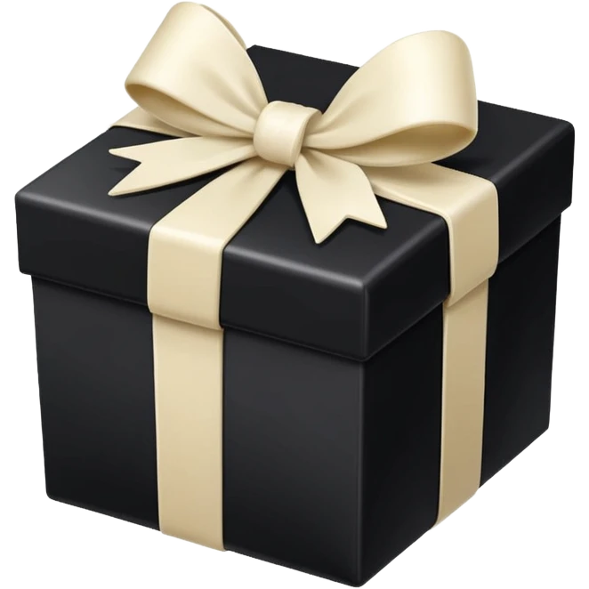 square black gift box present with an ivory bow emoji
