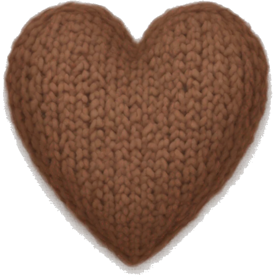 knitted heart light brown  emoji