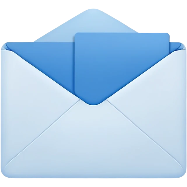 white postcard in blue envelope emoji