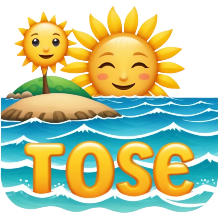 Scritta estate tutta colorata e in lettering con sole mare .. emoji