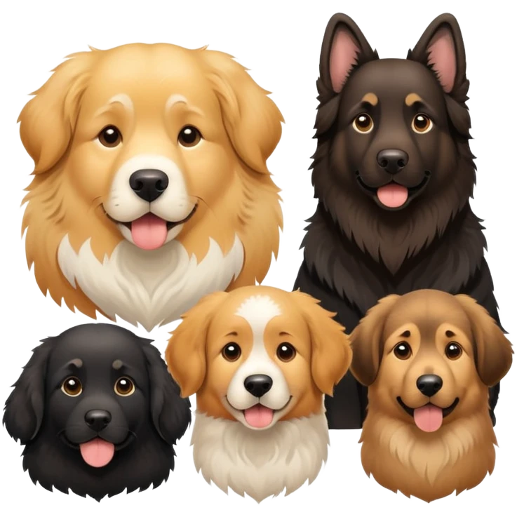 Landseer Newfoundland, golden retriever and German shepherd  emoji