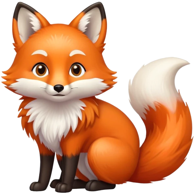 cute fox with bright eyes and fluffy tail emoji