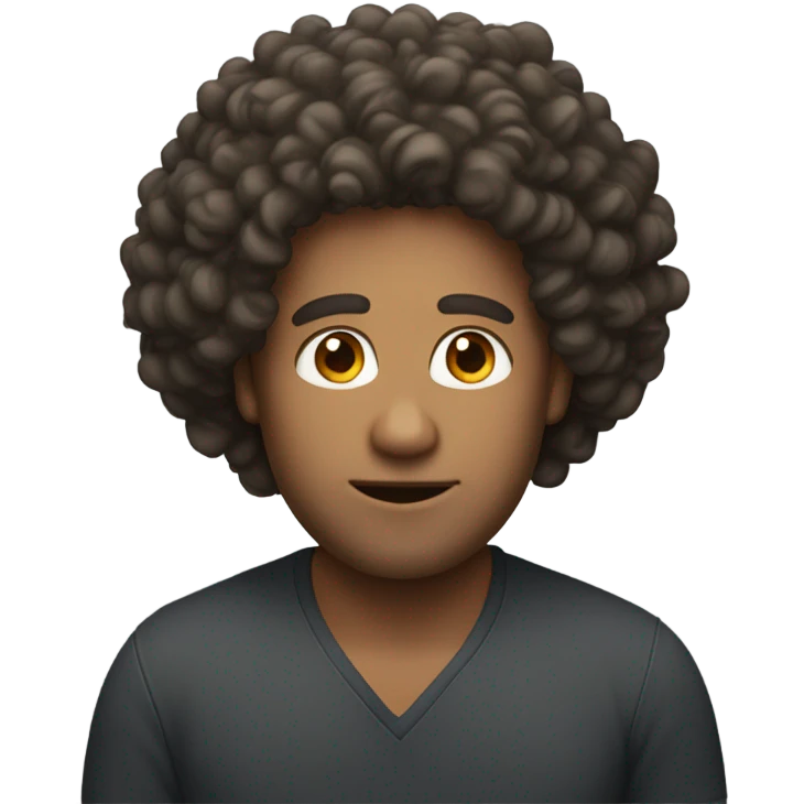 A man with voluminous curly hair. emoji