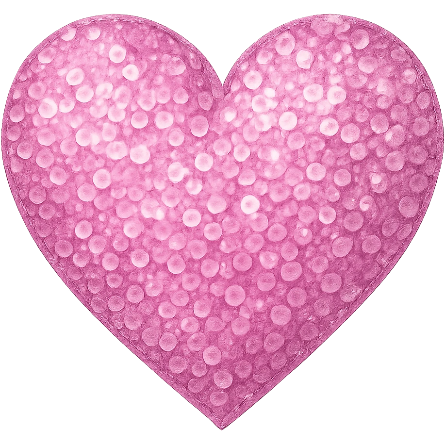 heart with a pink sequin sparkle, clean digital illustration, no background emoji