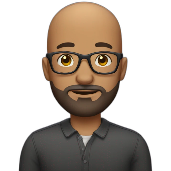 bald man with  three-day beard and glasses emoji
