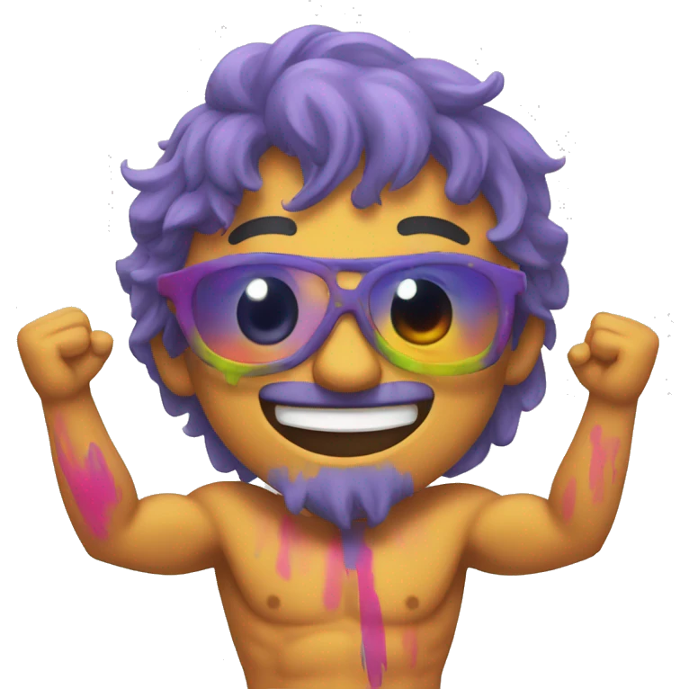 Happy holi muscles  emoji