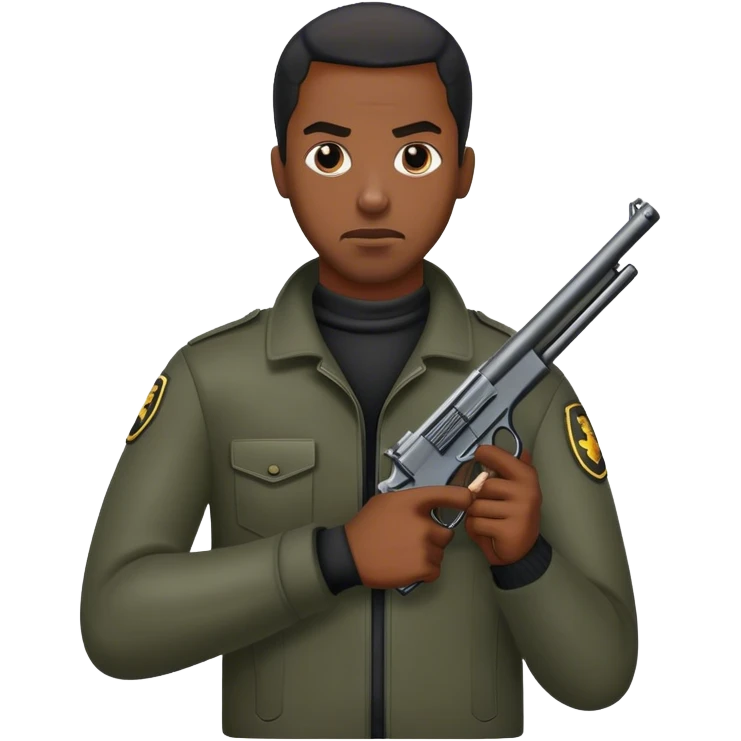 Black dude with a gun emoji