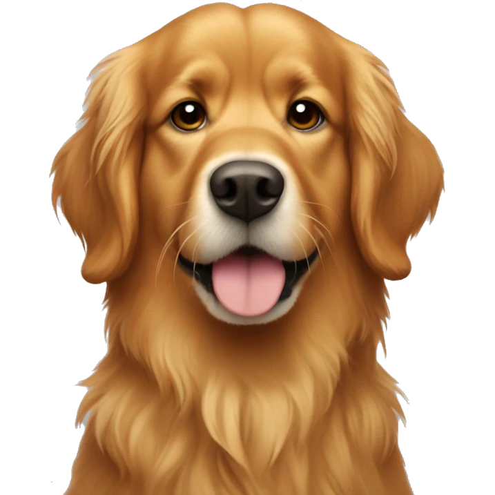 really red shaggy golden retriever with beard emoji