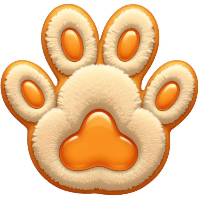 a light pastel orange pawprint emoji