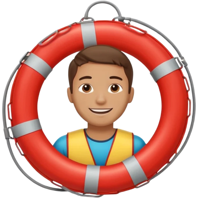 Lifeguard Holding Rescue Tube circle  emoji
